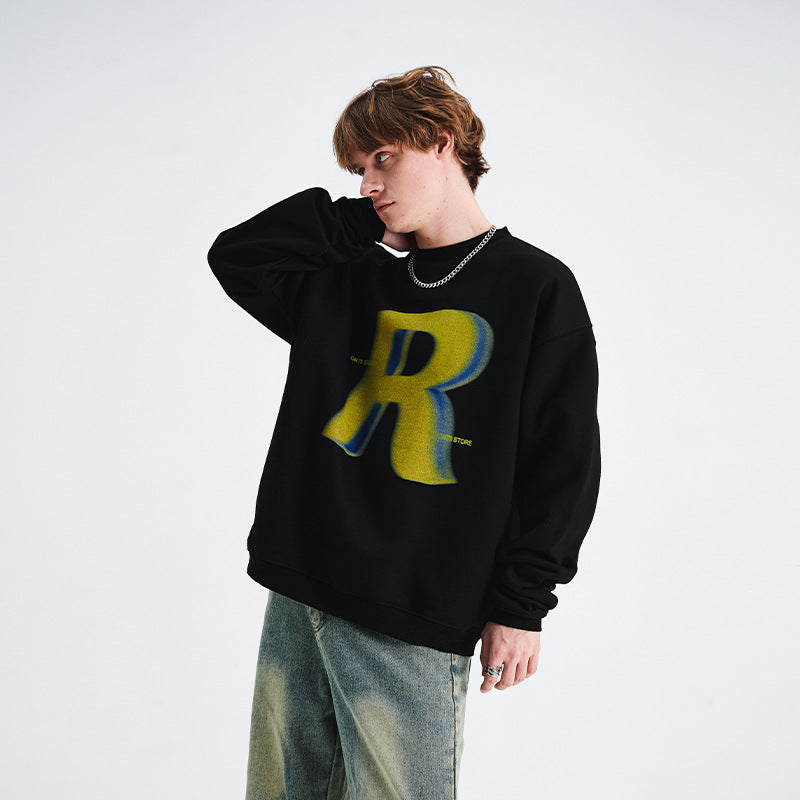 Men's Loose Trendy Round Neck Long Sleeve Top